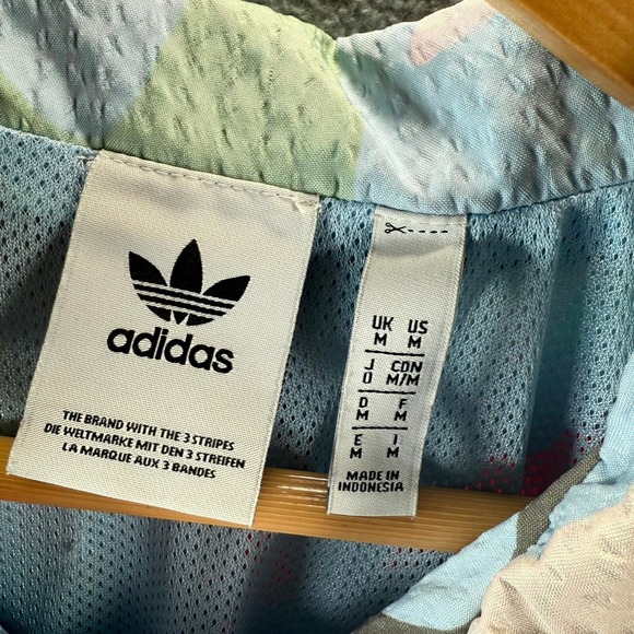 Adidas RYV Windbreaker Jacket Mens Medium Multicolor Paint Splatter Quarter Zip - Picture 3 of 12